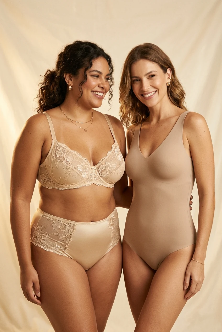 Modelos com peças de moda íntima AYSA